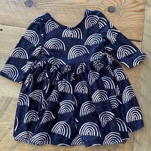 Mila & Rose Black Rainbow 3/4 Sleeve Twirl Dress